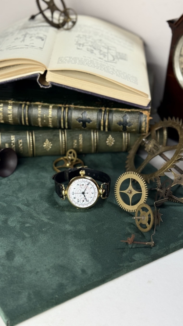 1930s Gander Watch Monopusher Chronograph, 18ct gold - Image 5