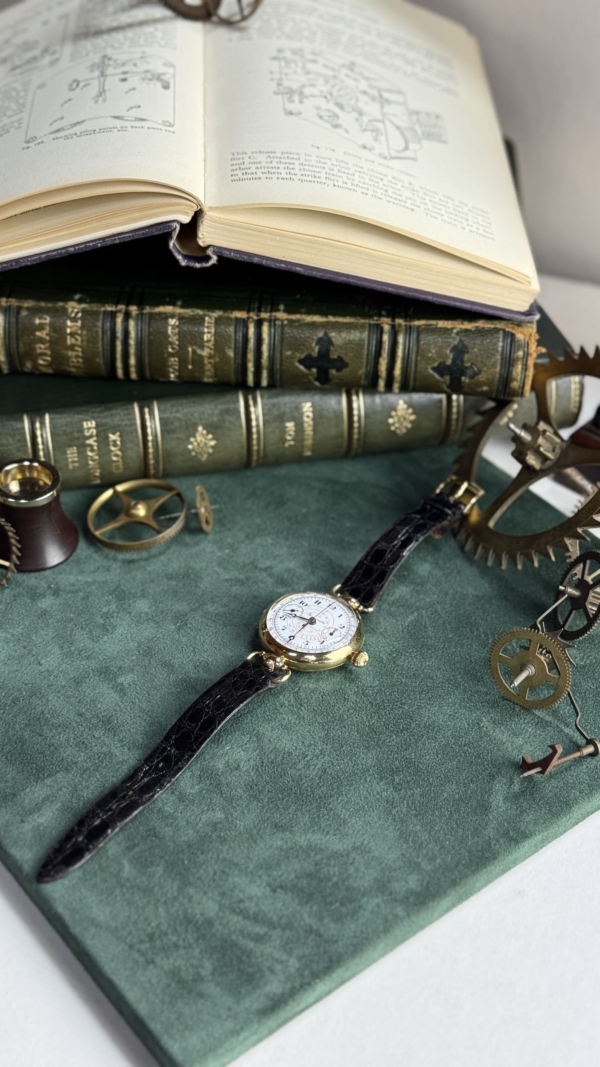 1930s Gander Watch Monopusher Chronograph, 18ct gold - Image 4