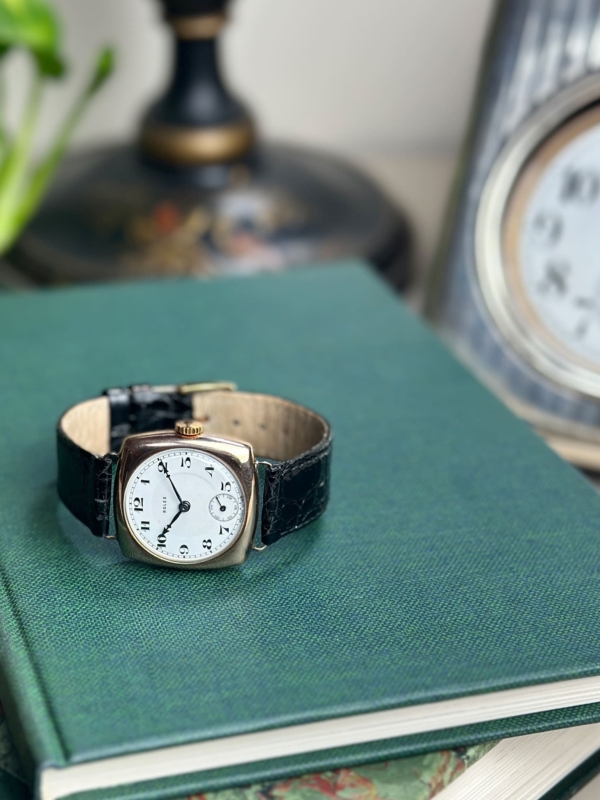 Rolex Enamel Dial, Cushion Case in 9ct Rose Gold