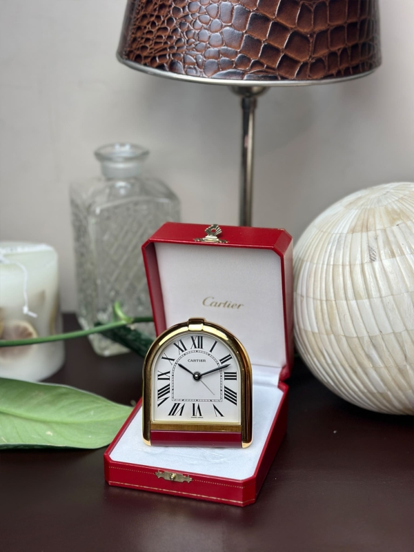 1980 Cartier Romane Pendulettes Alarm Clock