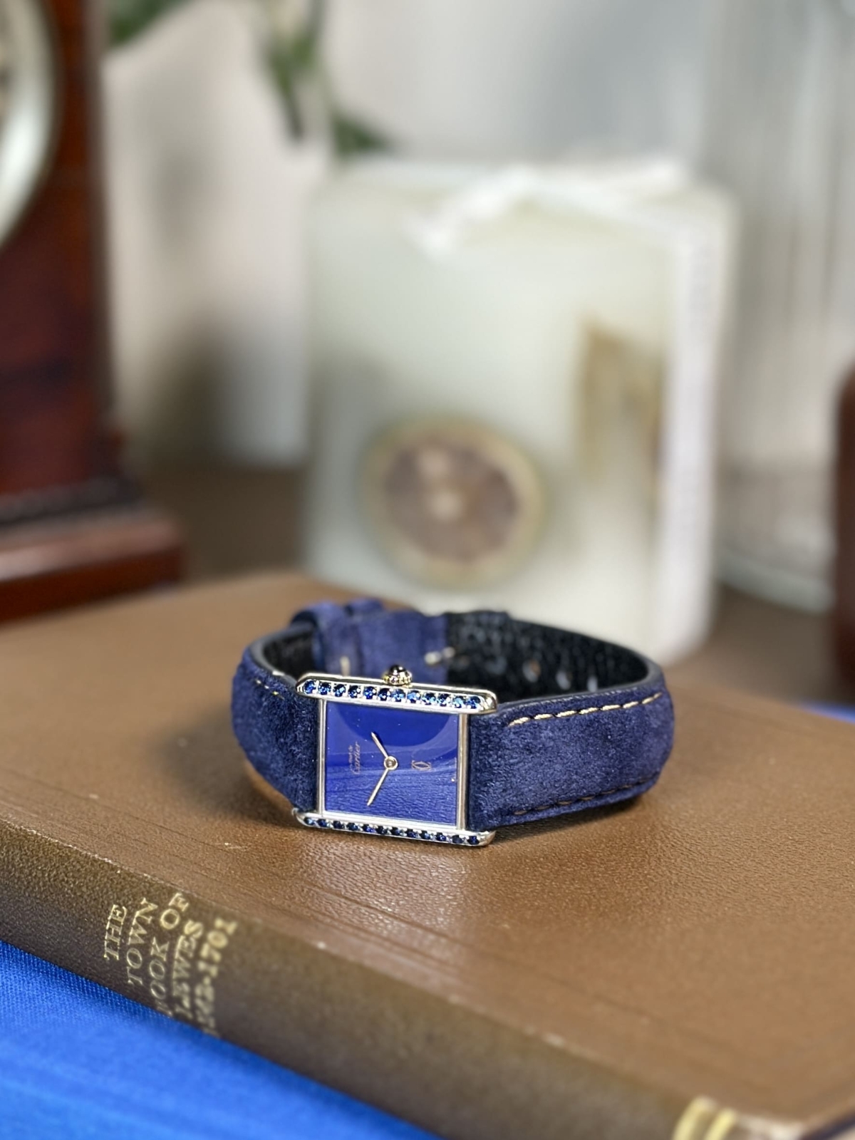 1990s Cartier Must de Tank Medium Mechanical Gem Set - Image 8