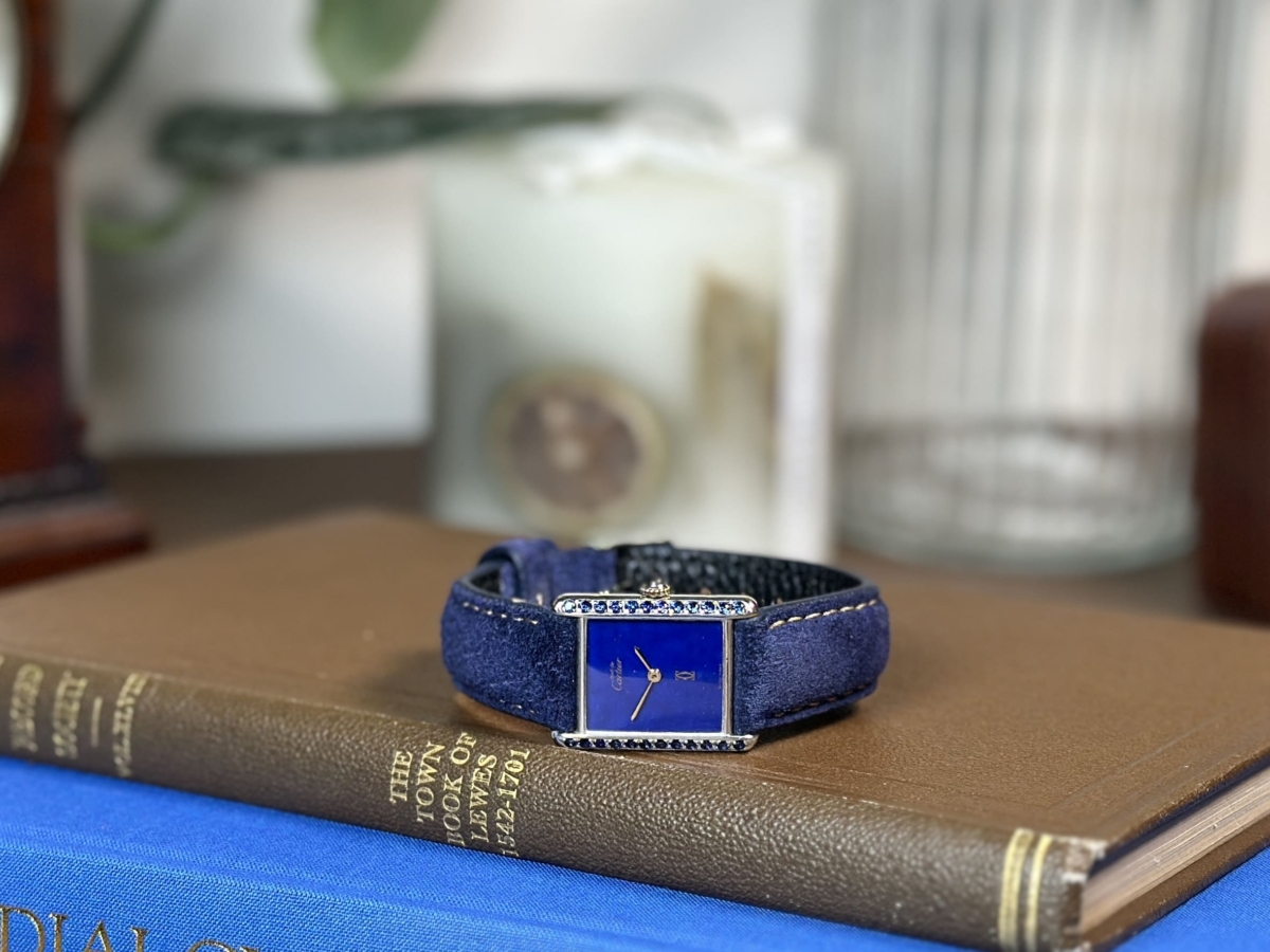 1990s Cartier Must de Tank Medium Mechanical Gem Set - Image 2