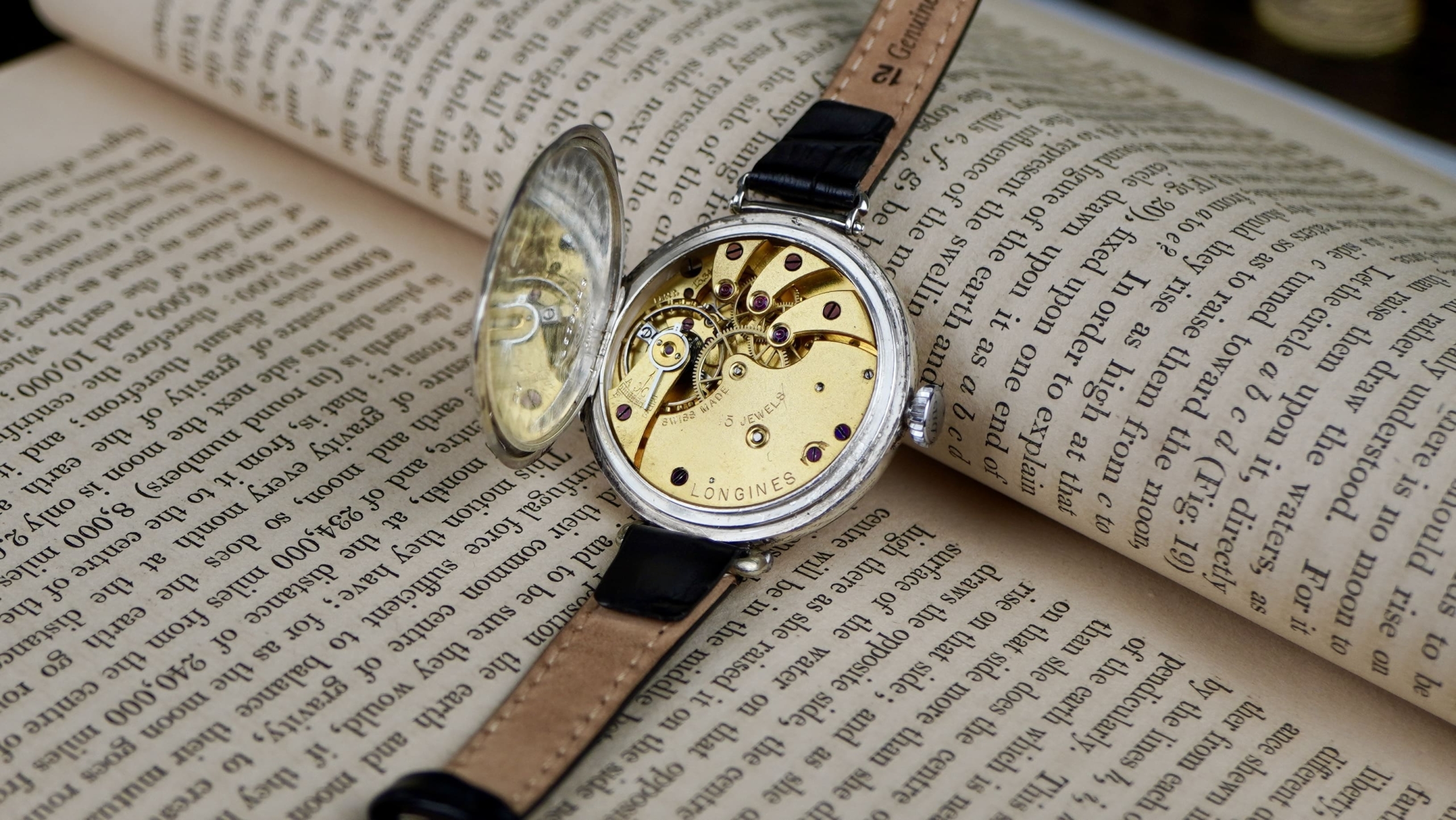 1920’s Longines Trench watch w/ Articulated Lugs in Silver - Image 10