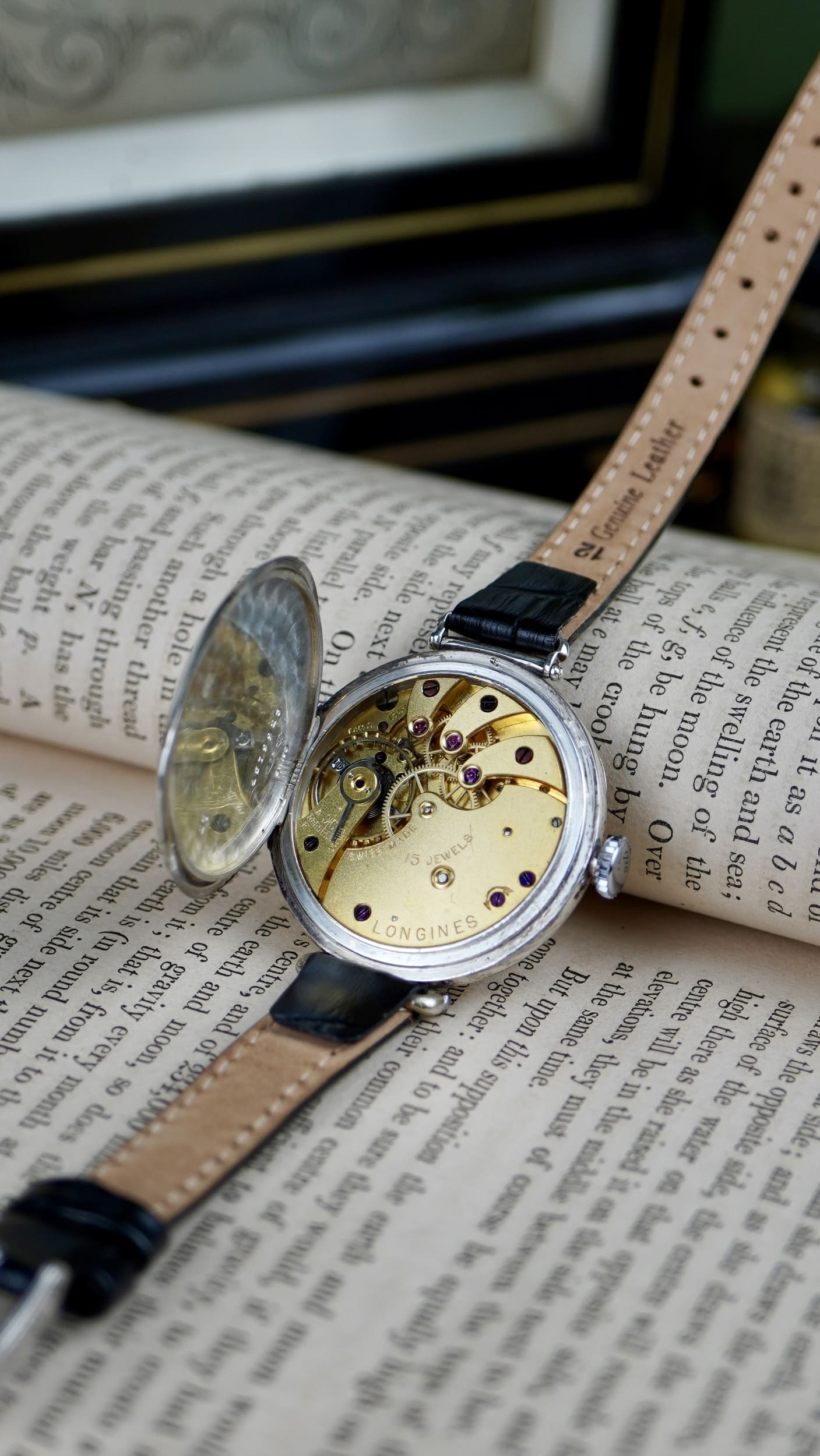 1920’s Longines Trench watch w/ Articulated Lugs in Silver - Image 8